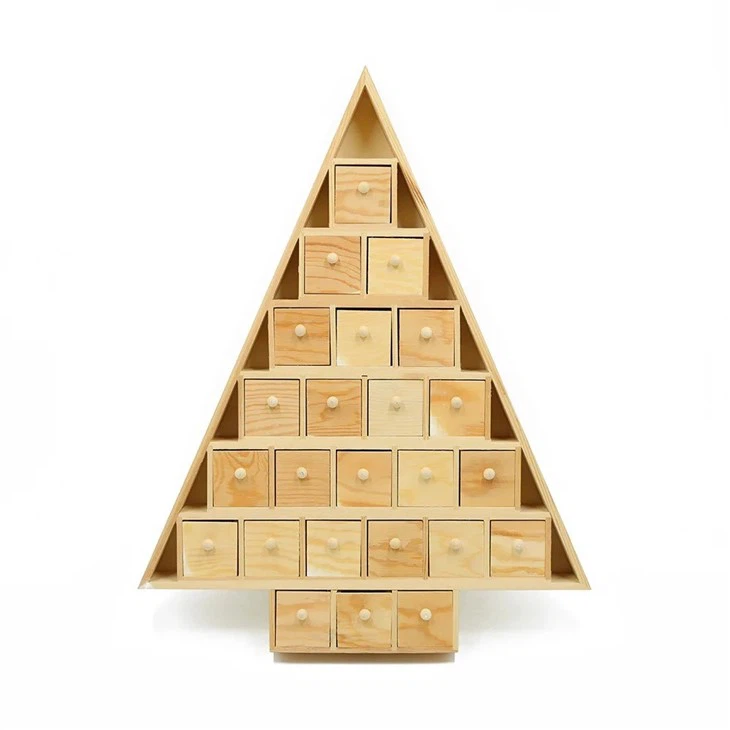 Pine DIY Advent Calendar With 24 Drawers